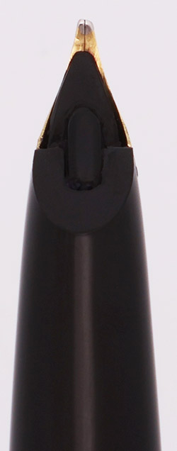 Geha 725 Goldschwinge Fountain Pen - Black Plastic w GT, 14k Left
